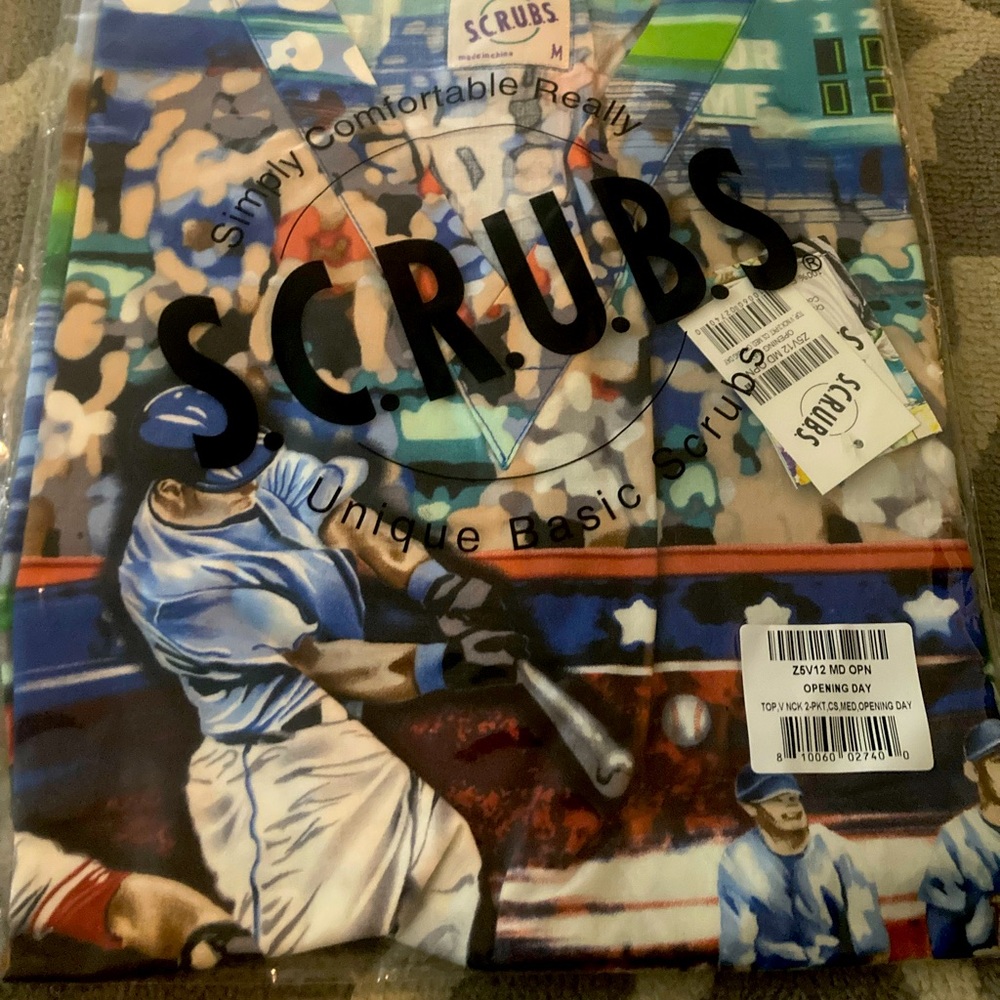 Baseball scrub top. New!